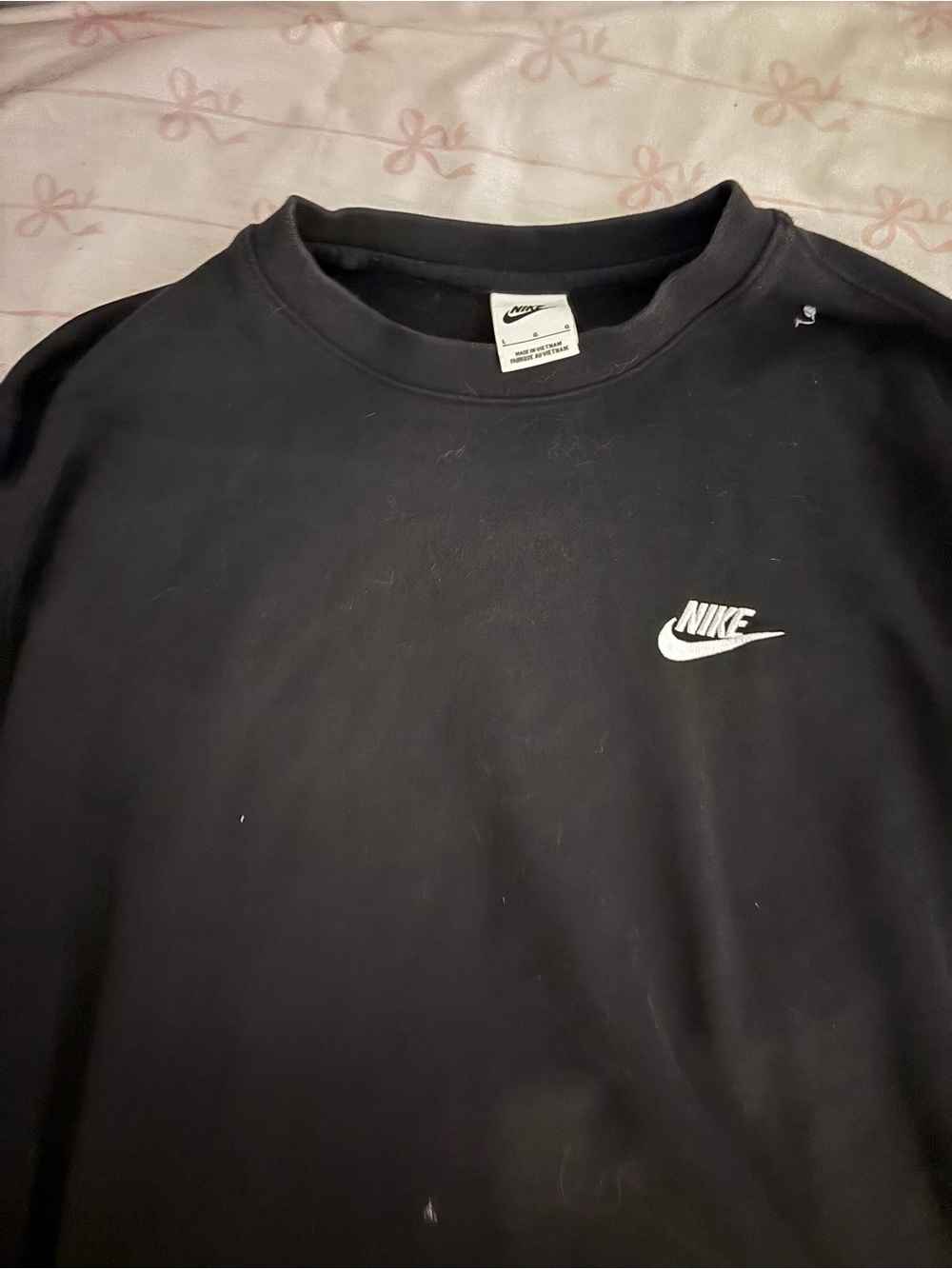 Nike Black Crewneck Sweater with White Swoosh